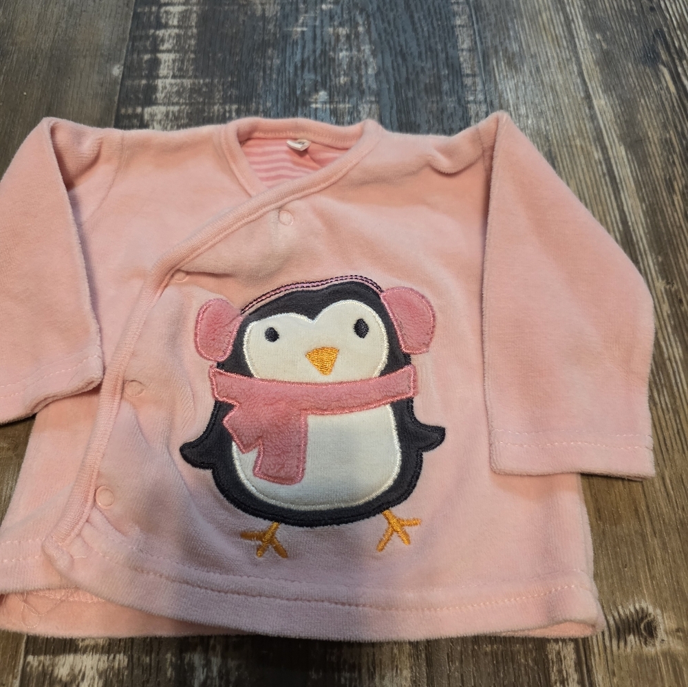 Pink Baby Jacket with Penguin Design - Picture 5 of 7